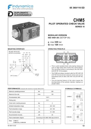 Cetop 5 - NG10 pilot operated check valves