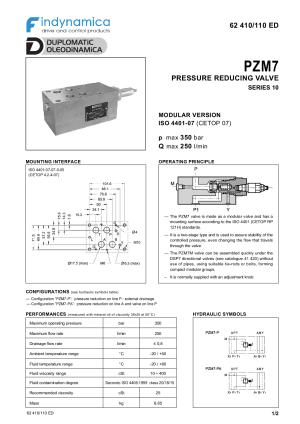 Cetop 7 - NG16 pressure reducing valves